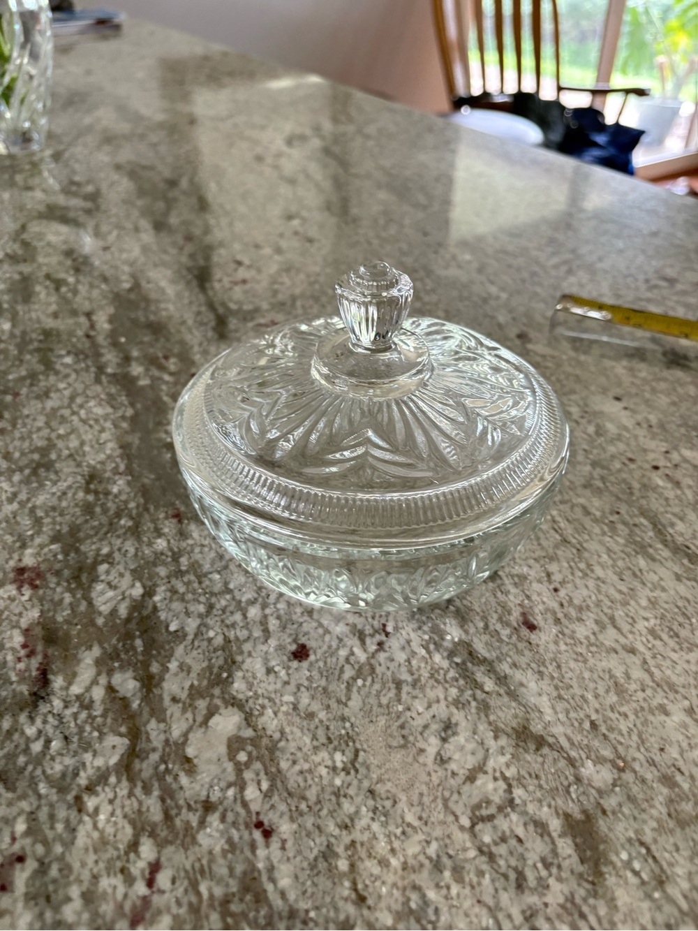 Vintage Anchor Hocking Clear Glass Covered Candy Dish